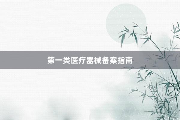 第一类医疗器械备案指南